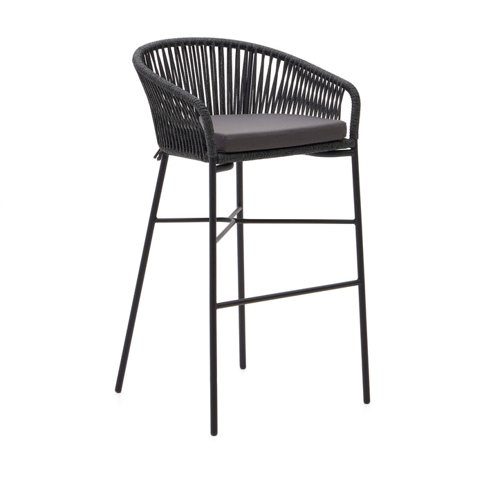 Kave Home - Yanet touwkruk in zwart 80 cm hoog