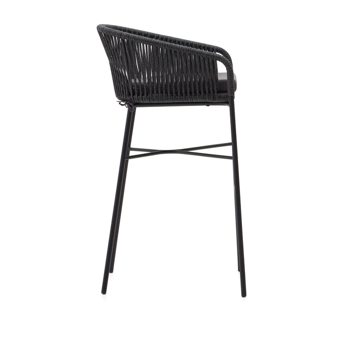 Kave Home - Yanet touwkruk in zwart 80 cm hoog