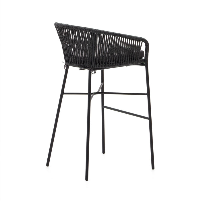 Kave Home - Yanet touwkruk in zwart 80 cm hoog