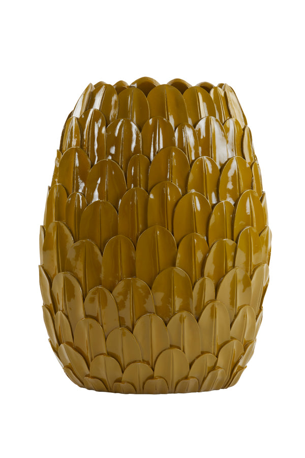 Light & Living Light&living Vaas deco 28,5x19x40 cm FEDER okergeel