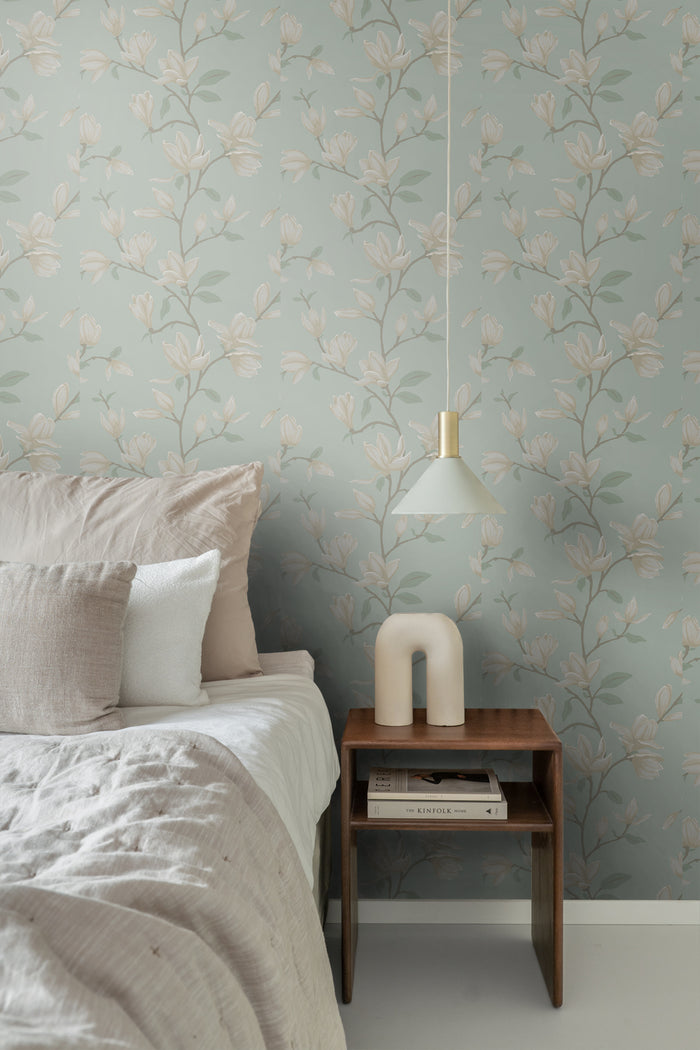 ESTAhome behang magnolia celadon groen - 0.53 x 10.05 m - 139405
