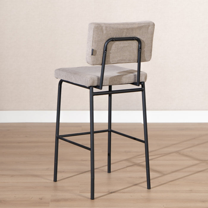 Bronx71 Scandinavische barkruk Espen taupe gerecyclede stof 64-77 cm