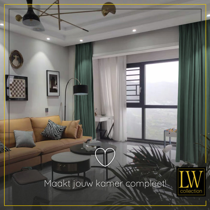 LW Collection Kant en klare gordijnen groen 140x240cm