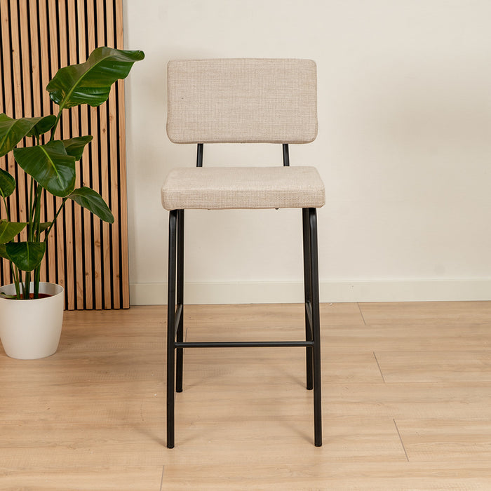 Bronx71 Scandinavische barkruk Espen beige gerecyclede stof 64-77 cm