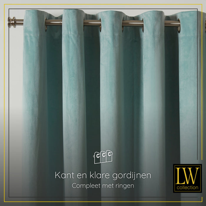 LW Collection Kant en klaar gordijnen groen 290x270cm