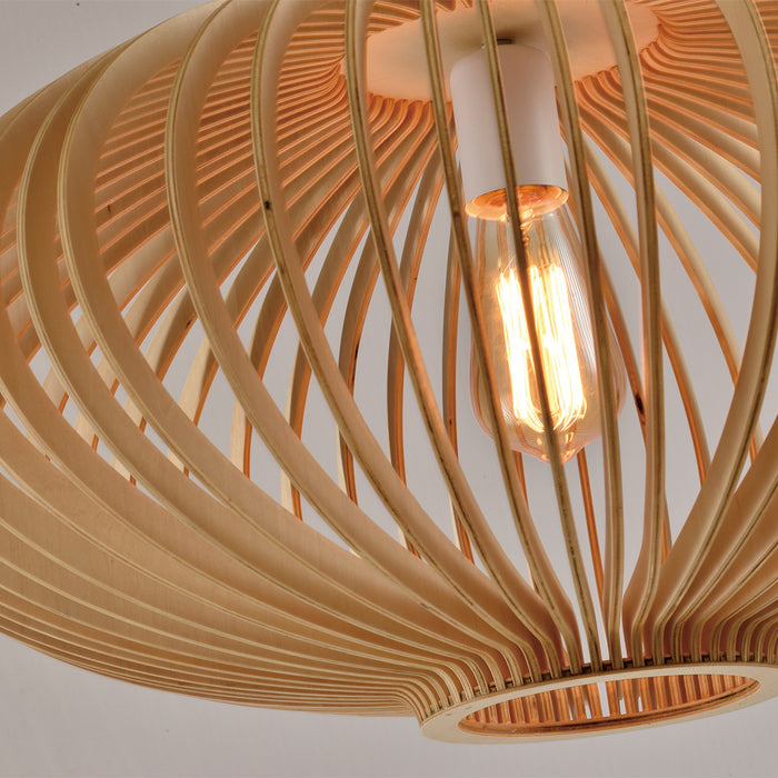 QUVIO Hanglamp hout rond 58cm - QUV5045L-WOOD