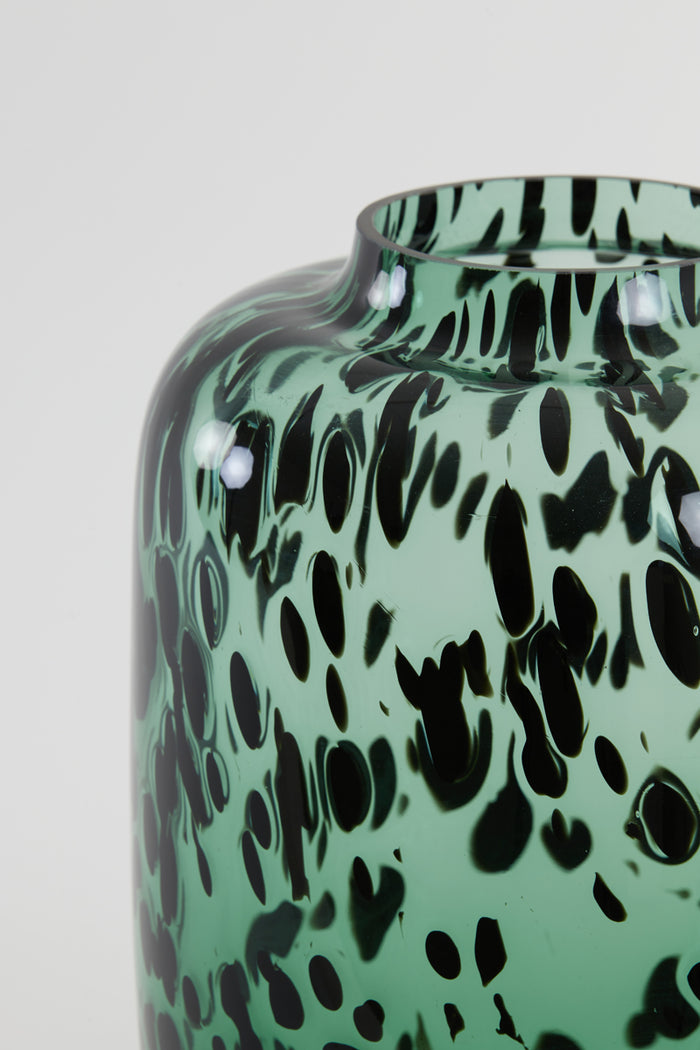 Light & Living Light&living Vaas Ø24x34 cm KOBALA glas groen-zwart