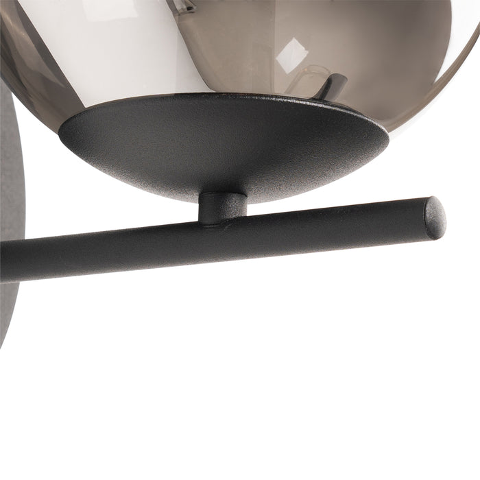 QAZQA Art Deco wandlamp zwart en smoke glas - Flore