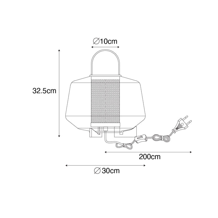QAZQA Art deco tafellamp goud met amber glas 30 cm - Kevin