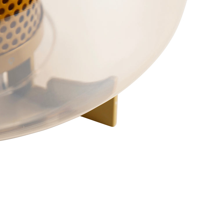 QAZQA Art deco tafellamp goud met amber glas 30 cm - Kevin