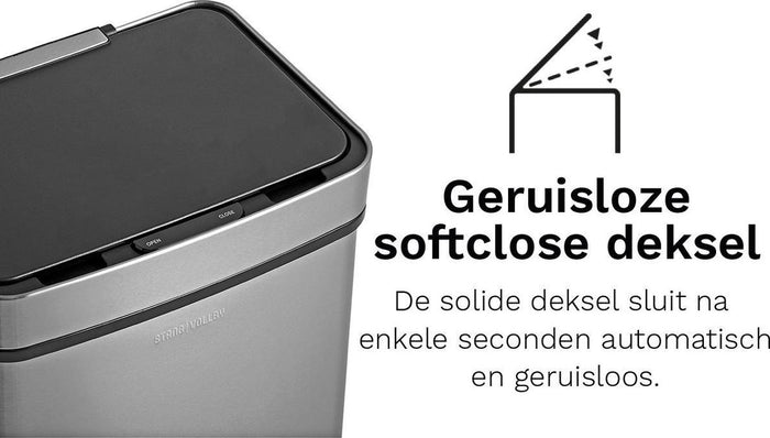 StangVollby Lunden Prullenbak met sensor - 3 vakken - 72L - RVS