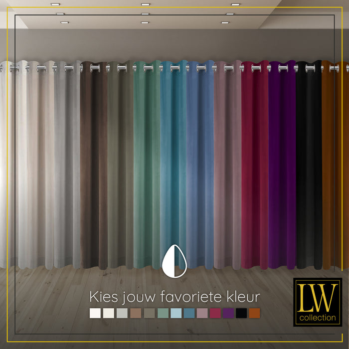 LW Collection Kant en klaar gordijnen beige 290x270cm