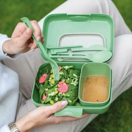 Lunchbox- en Bestekset, Organic, Blad Groen - Koziol | Candy Ready