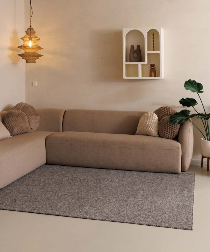 Tapeso Laagpolig vloerkleed Lush - grijs - 240x340 cm