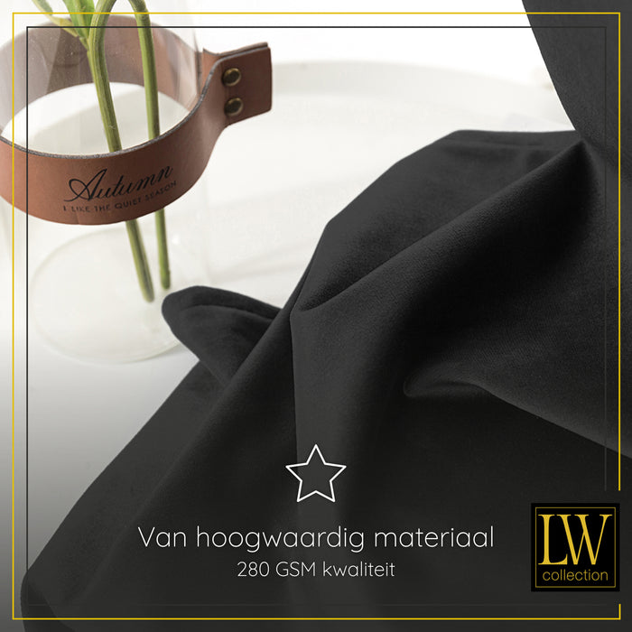 LW Collection Kant en klaar gordijnen zwart 140x175cm