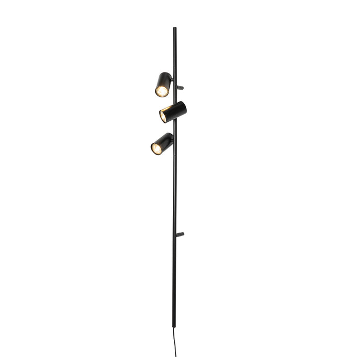 QAZQA Wandlamp zwart met voetschakelaar 3-lichts - Jeana Luxe