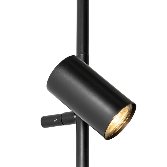 QAZQA Wandlamp zwart met voetschakelaar 3-lichts - Jeana Luxe