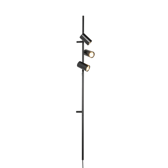 QAZQA Wandlamp zwart met voetschakelaar 3-lichts - Jeana Luxe