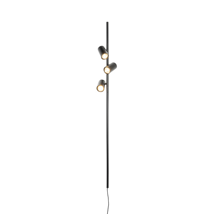 QAZQA Wandlamp zwart met voetschakelaar 3-lichts - Jeana Luxe