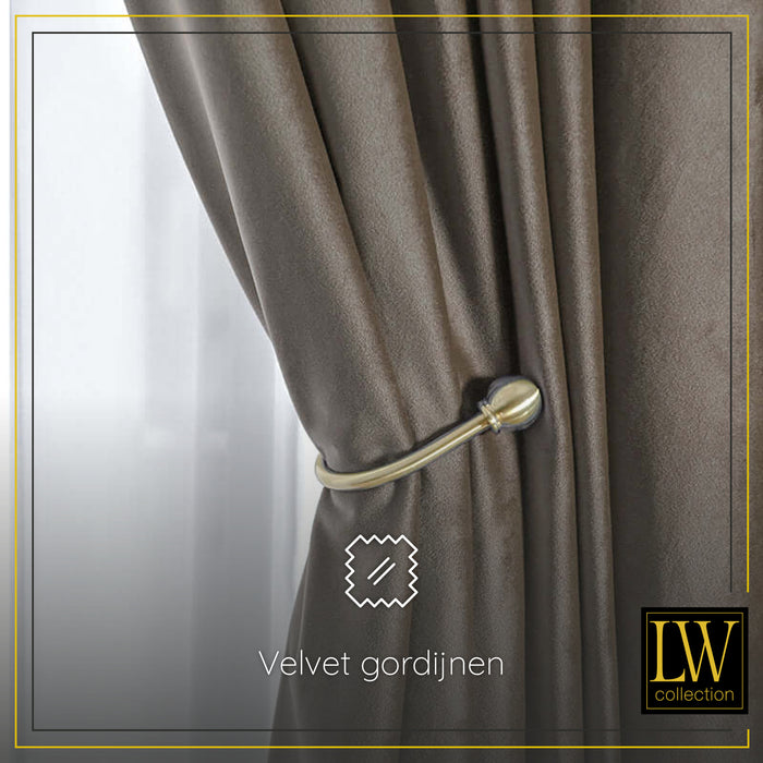 LW Collection Kant en klaar gordijnen bruin 290x270cm