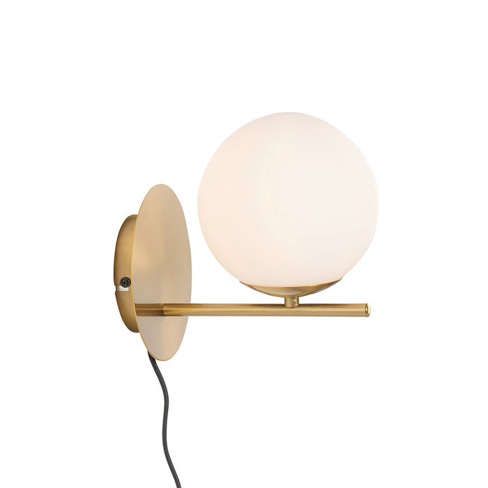 QAZQA Art Deco wandlamp goud en opaal glas - Flore