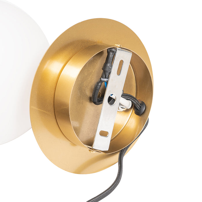 QAZQA Art Deco wandlamp goud en opaal glas - Flore