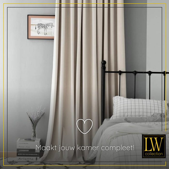 LW Collection Kant en klaar gordijnen beige 140x225cm