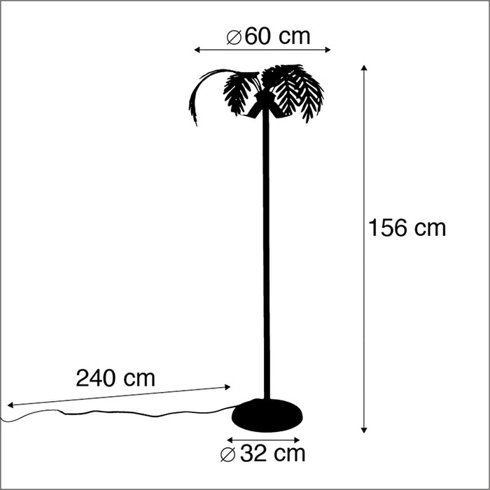 QAZQA Smart vloerlamp goud 156cm incl. 2 Wifi G95 - Botanica