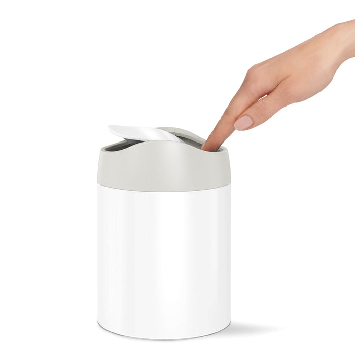 Mini Can Afvalemmer, 1.5 L, Wit - Simplehuman