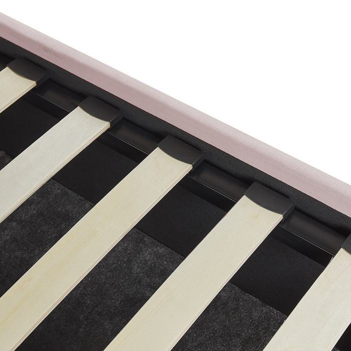 Beliani-VINCENNES-Bed met opbergruimte-Pastelroze-160 x 200 cm-Fluweel