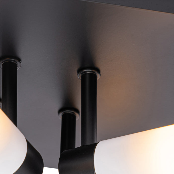 QAZQA Moderne badkamer plafondlamp zwart 4-lichts IP44 - Bath