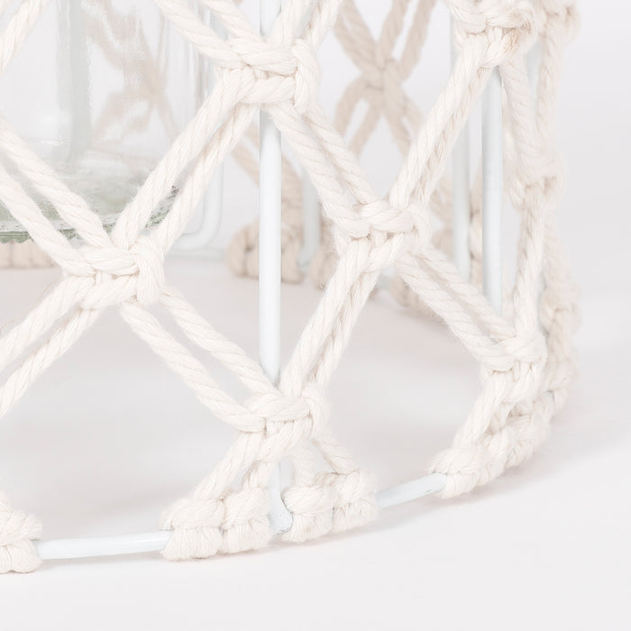 Mica Decorations Windlicht - H30 x Ø23 cm - Katoen - Off White