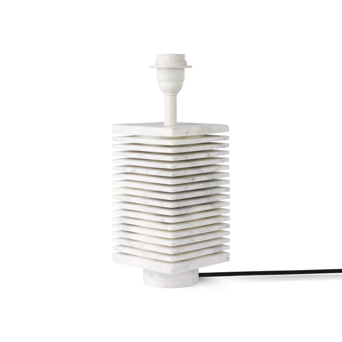 HKliving Ribbed Lampenvoet - White Marble H30