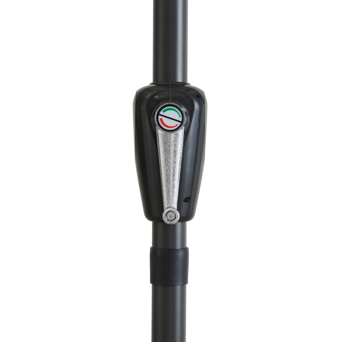 Halfronde parasol voor balkon of terras, 3 meter diameter, Grijs