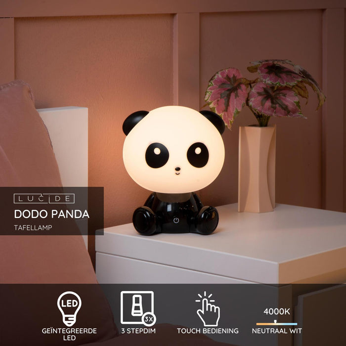 Lucide DODO PANDA Tafellamp - Zwart