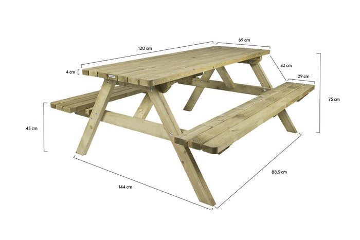 MaximaVida Vilnius 120 cm picknicktafel
