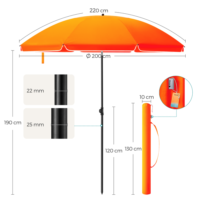 ACAZA Stokparasol Oranje