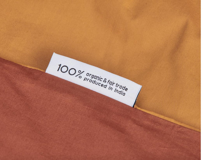 Yumeko overtrekset percal double face ochre|rusty 140x220 + 1|60x70