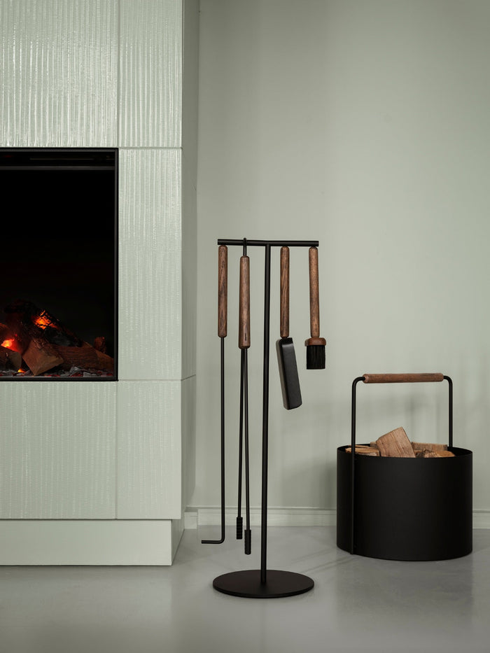 Ashidelige Openhaardset Brown Oak | Zwart | Bruin