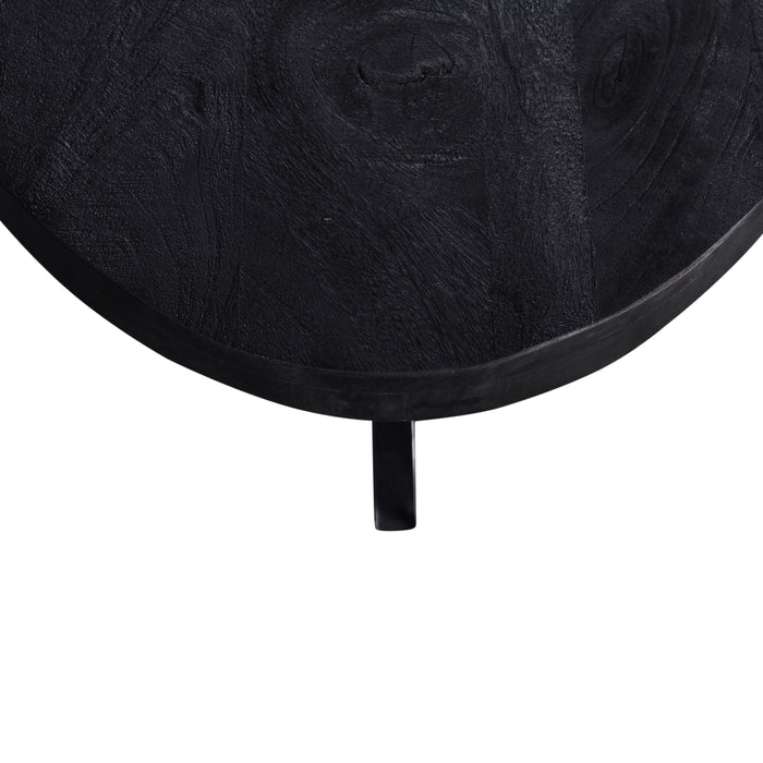 Giga Meubel - Salontafel Ovaal Zwart - 130cm - Mangohout