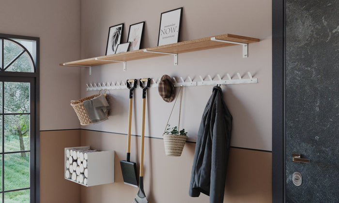 Gorillz Trim 50 Kapstok -12 haken (lengte) 55 cm - Metaal - Wit