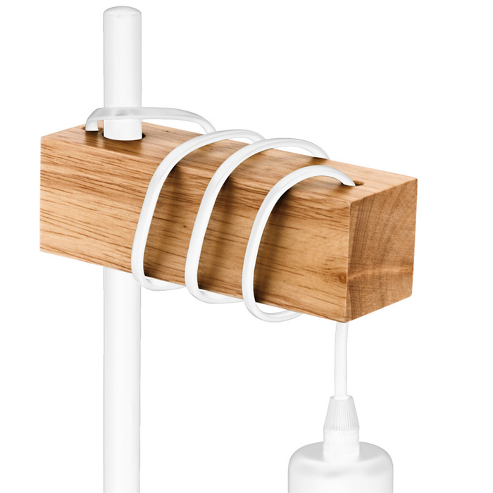 EGLO Townshend - tafellamp - 1-lichts - E27 - wit|eikenhout