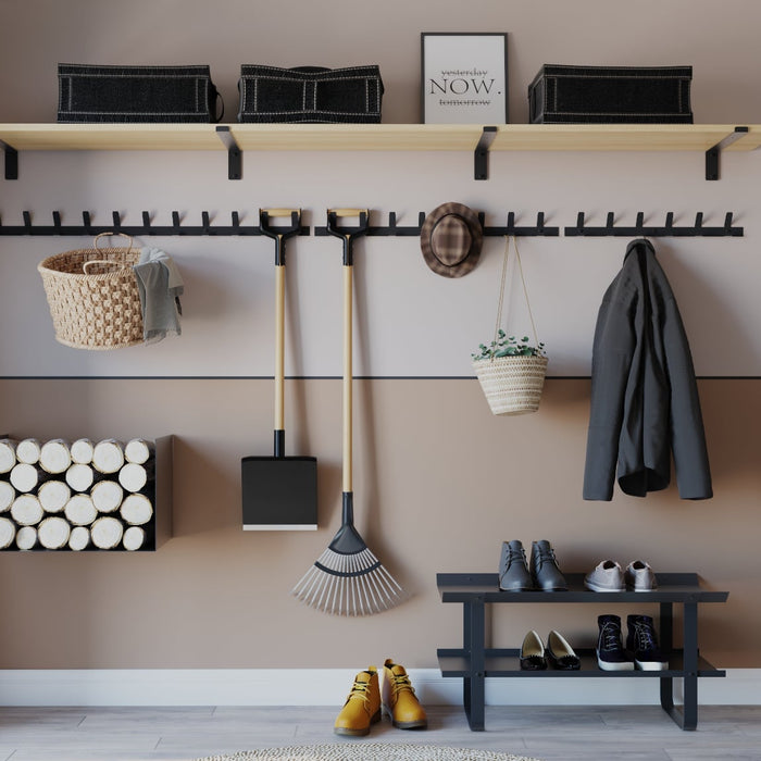 Gorillz Trim 50 Kapstok -12 haken (lengte) 55 cm - Metaal - Zwart