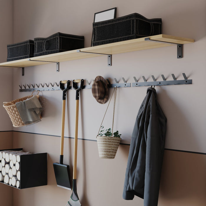 Gorillz Trim 50 Kapstok -12 haken (lengte) 55 cm - Metaal - Zwart