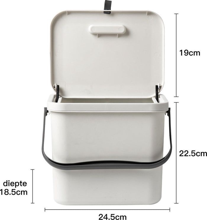 Homra Wall-Up inbouw prullenbak - 8L - Wit