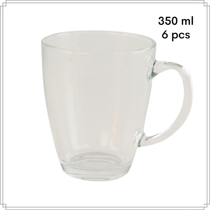 OTIX Theeglazen met Oor 6 Stuks Theetassen 350ml Groot Glas Cappucc...