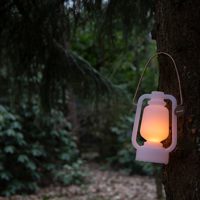 QAZQA Tafellamp wit flame effect 22 cm - Storm Mini