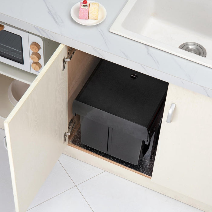 Homra Slide Inbouw Prullenbak - 2 vakken - 30L - Zwart