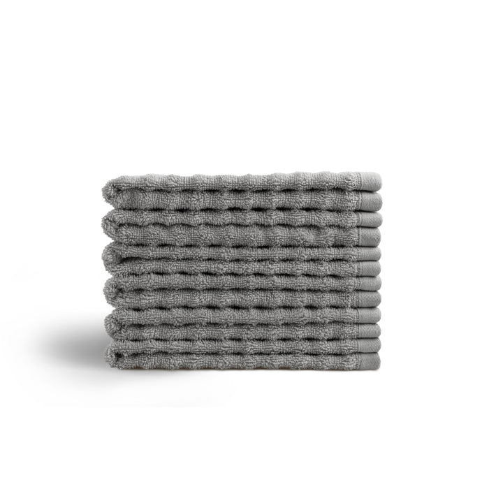 Seashell Wave Gastendoekjes - 6 stuks - 30x50cm - licht grijs