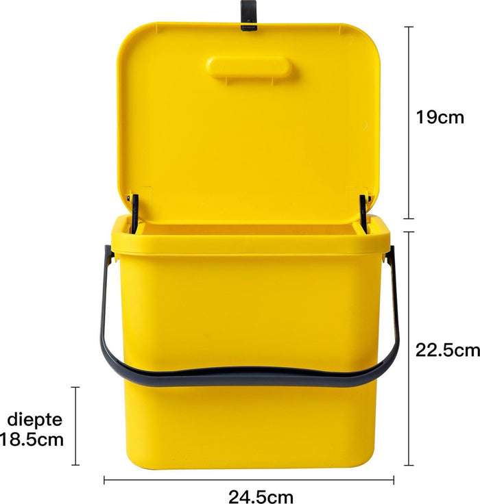 Homra Wall-Up inbouw prullenbak set - 8L + 12L - Geel & Rood